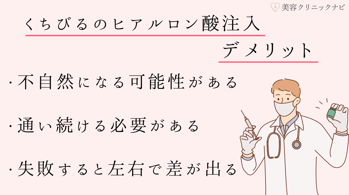 くちびるのヒアルロン酸注入のデメリット