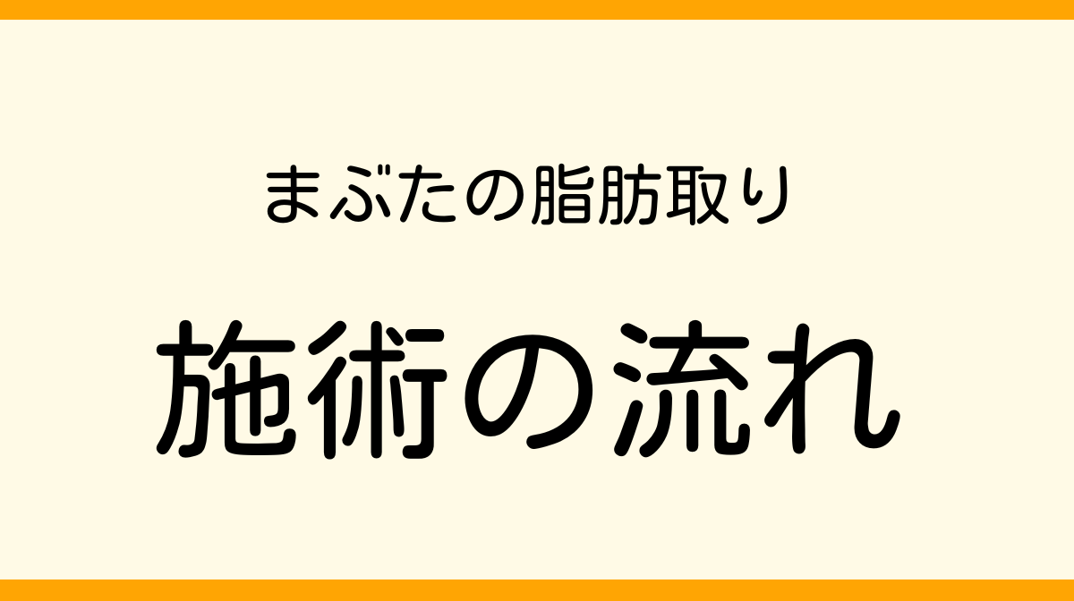 瞼の脂肪取り　流れ