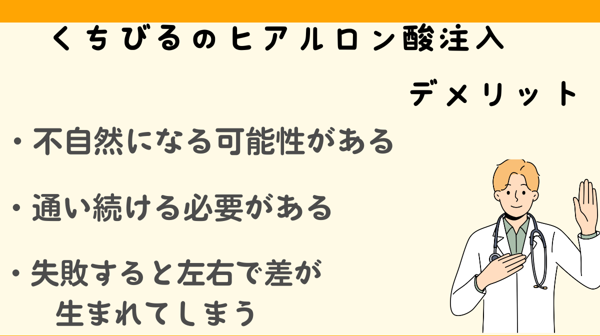 くちびるヒアルロン酸注入 デメリット